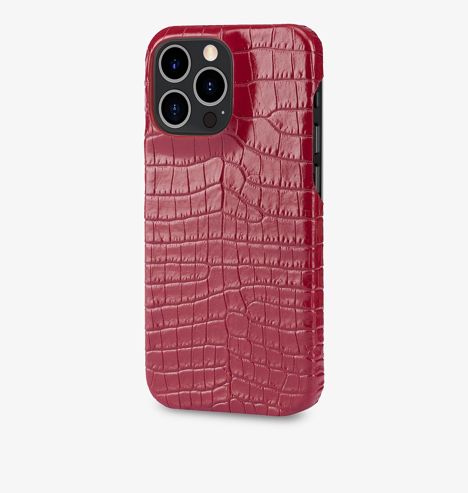 iPhone 15 Pro Max — Vitello stampato coccodrillo — Rosso Lucido — Visualizza immagine 2