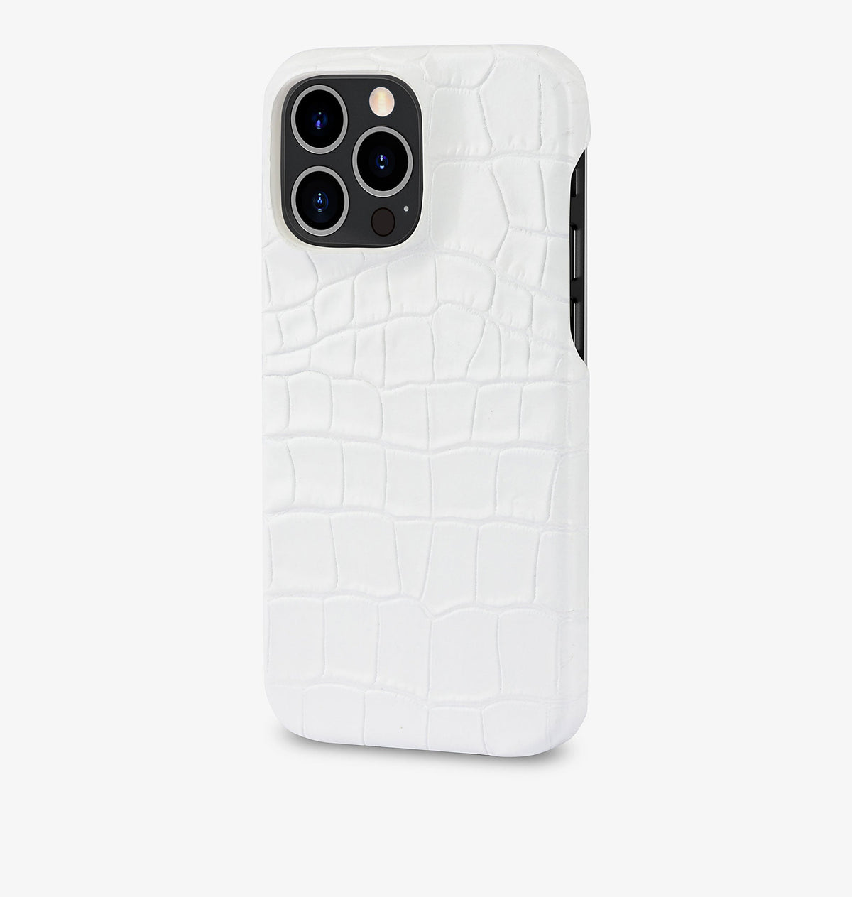 iPhone 15 Pro Max — Vitello stampato coccodrillo — Bianco lucido — Visualizza immagine 2