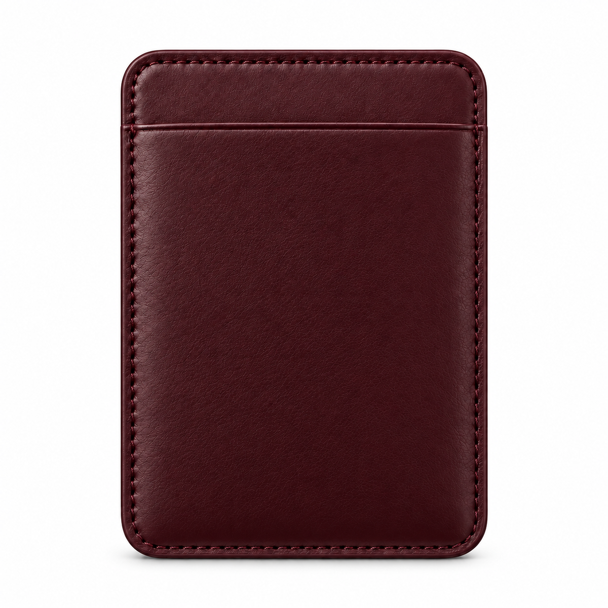 MagSafe Card Holder — Single Pocket — Calfskin — Burgundy