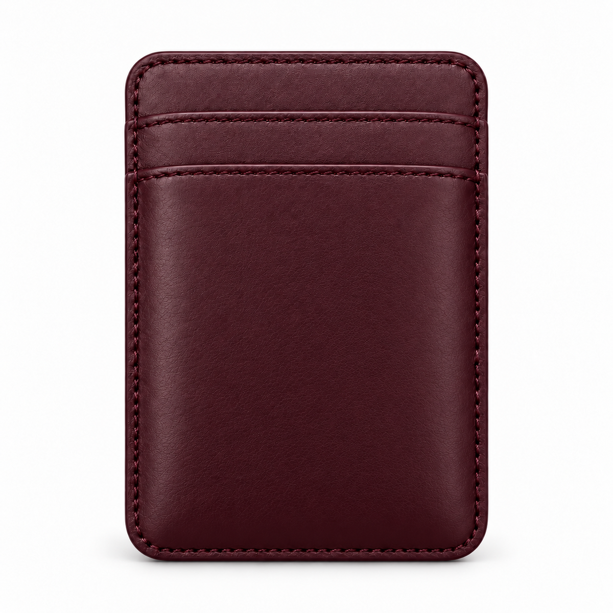 MagSafe Card Holder — Double Pocket — Calfskin — Burgundy