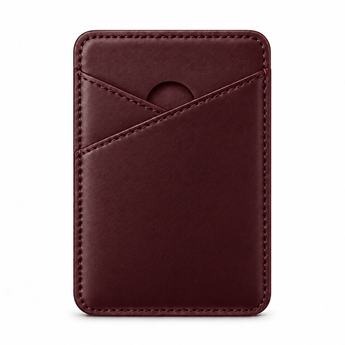 MagSafe Card Holder — Cross Pocket — Calfskin — Burgundy