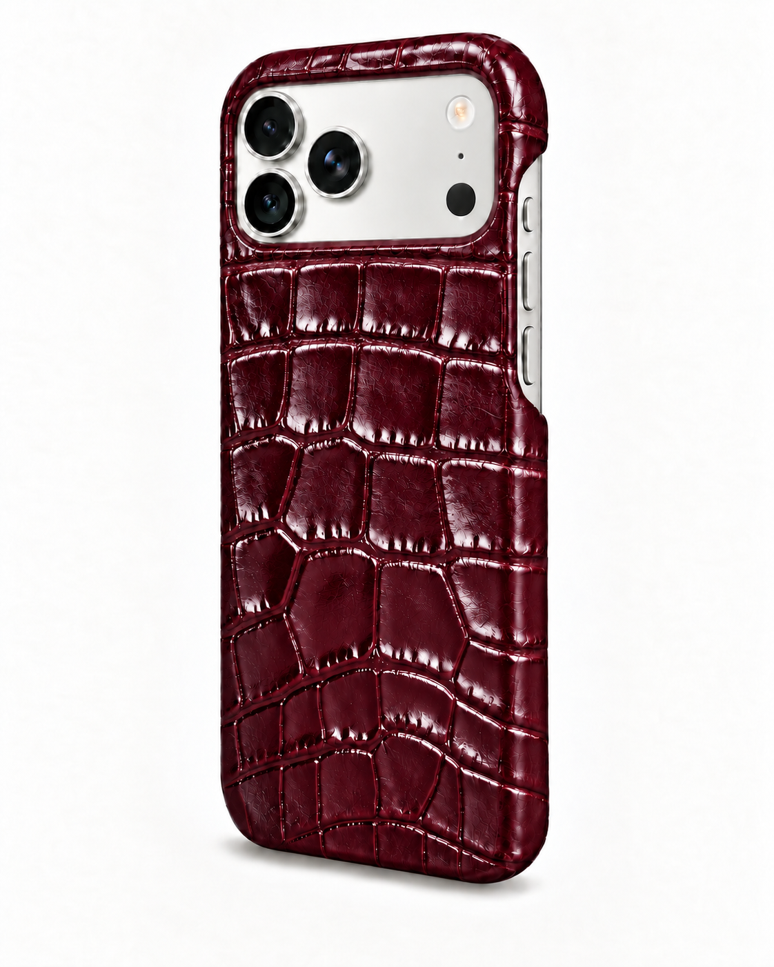 iPhone 18 Pro Max — iPhone 18 Pro Max— Crocodile-embossed calfskin — Burgundy — View image 2