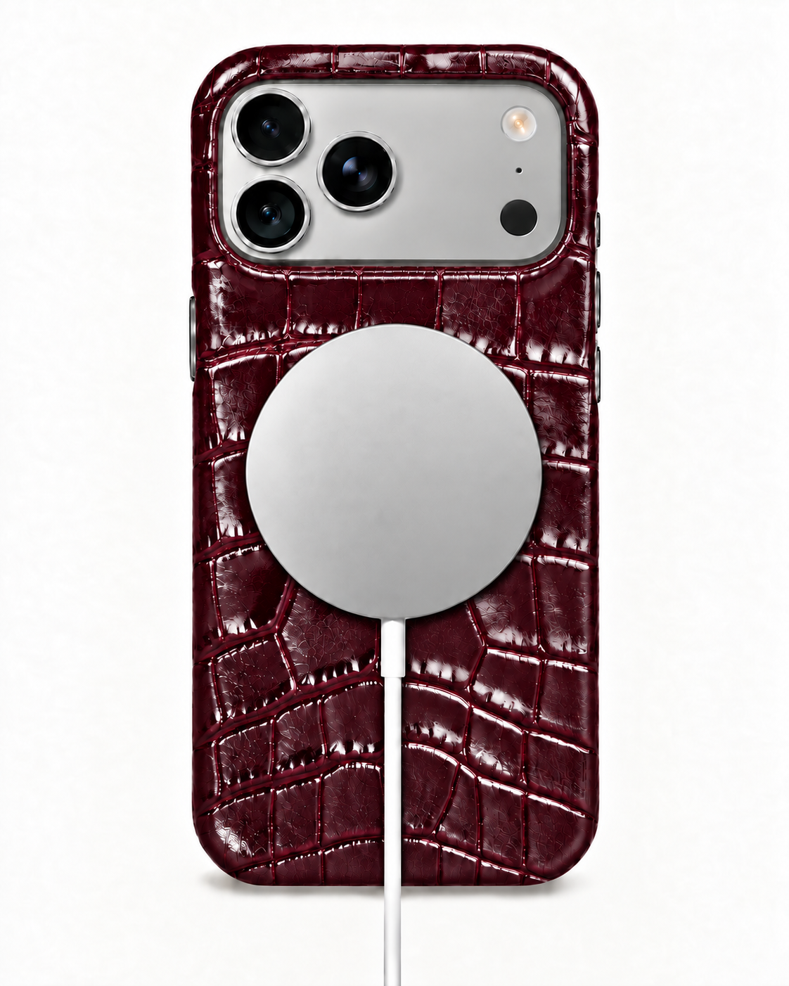 iPhone 18 Pro Max — iPhone 18 Pro Max— Crocodile-embossed calfskin — Burgundy — View image 5