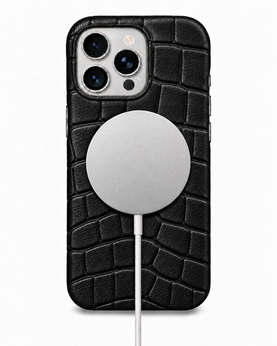iPhone 16 Pro — Crocodile-embossed calfskin — Black — View image 5