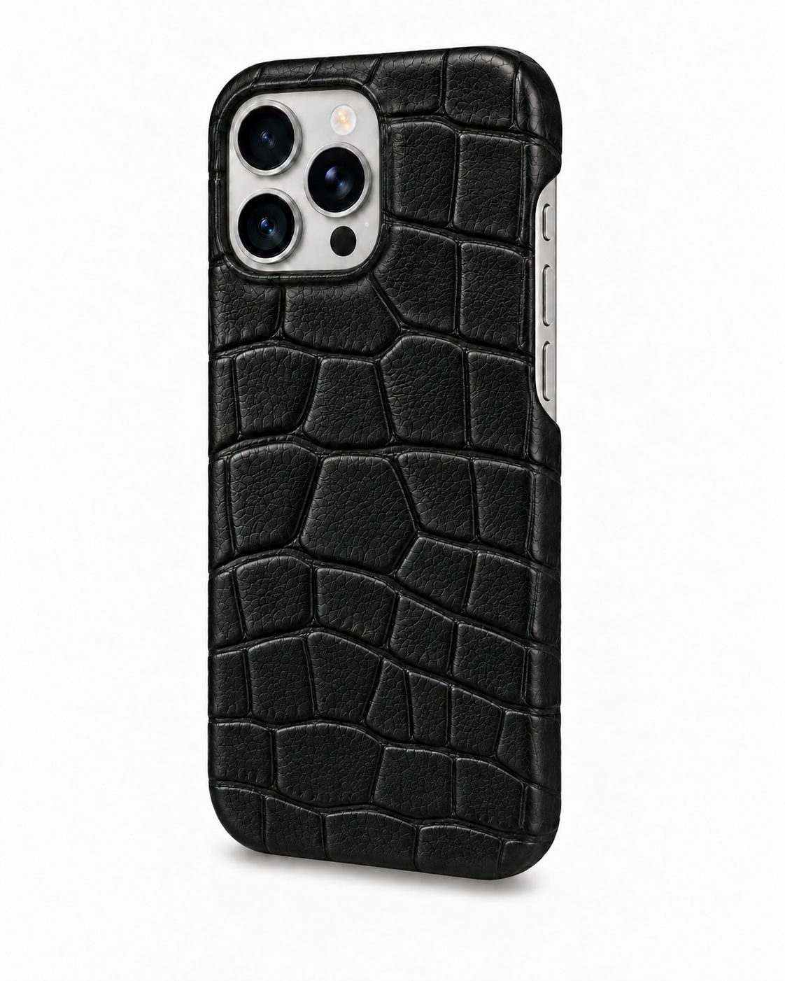 iPhone 16 Pro — Crocodile-embossed calfskin — Black — View image 2