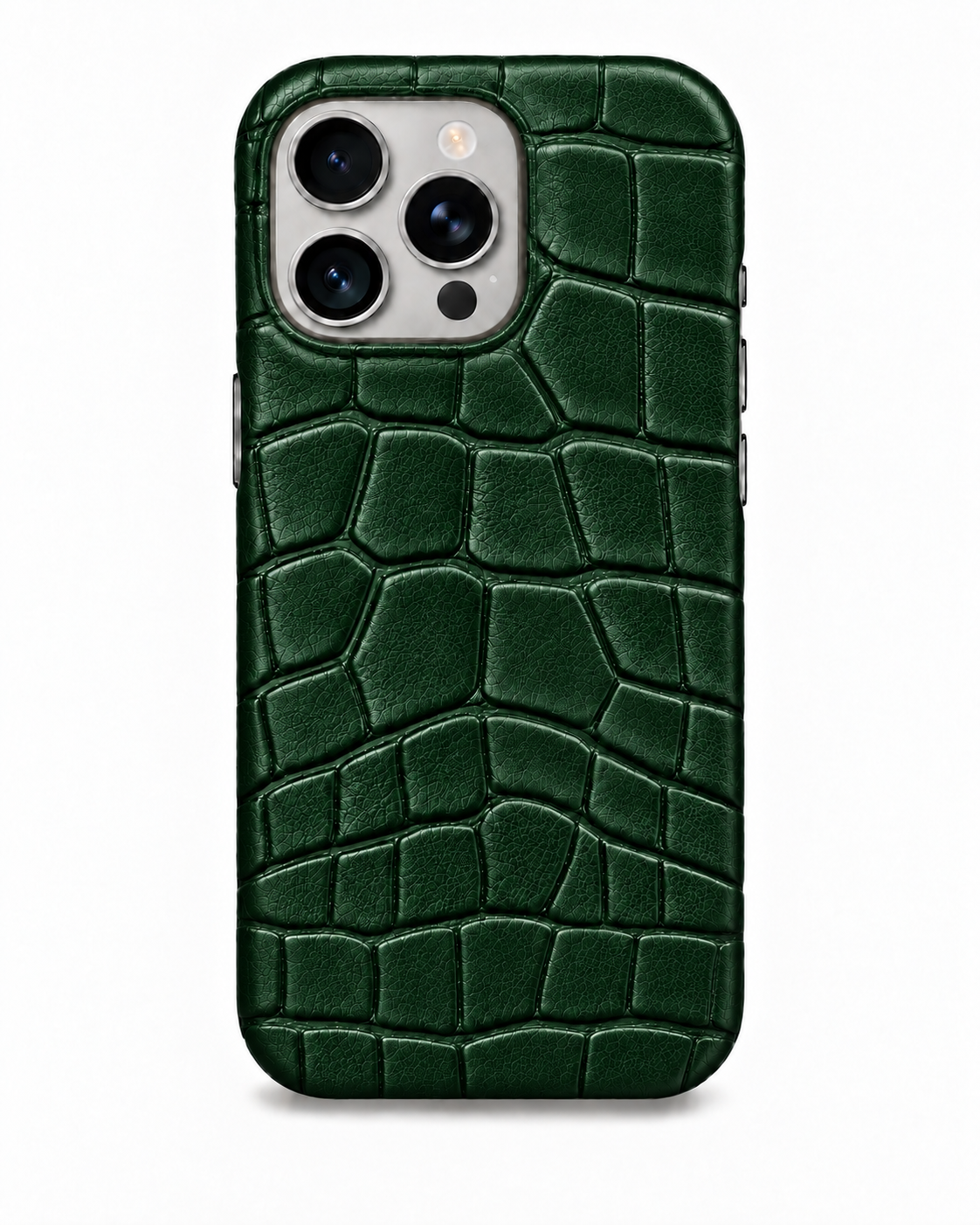 iPhone 16 Pro — Crocodile-embossed calfskin — Dark Green — View image 1
