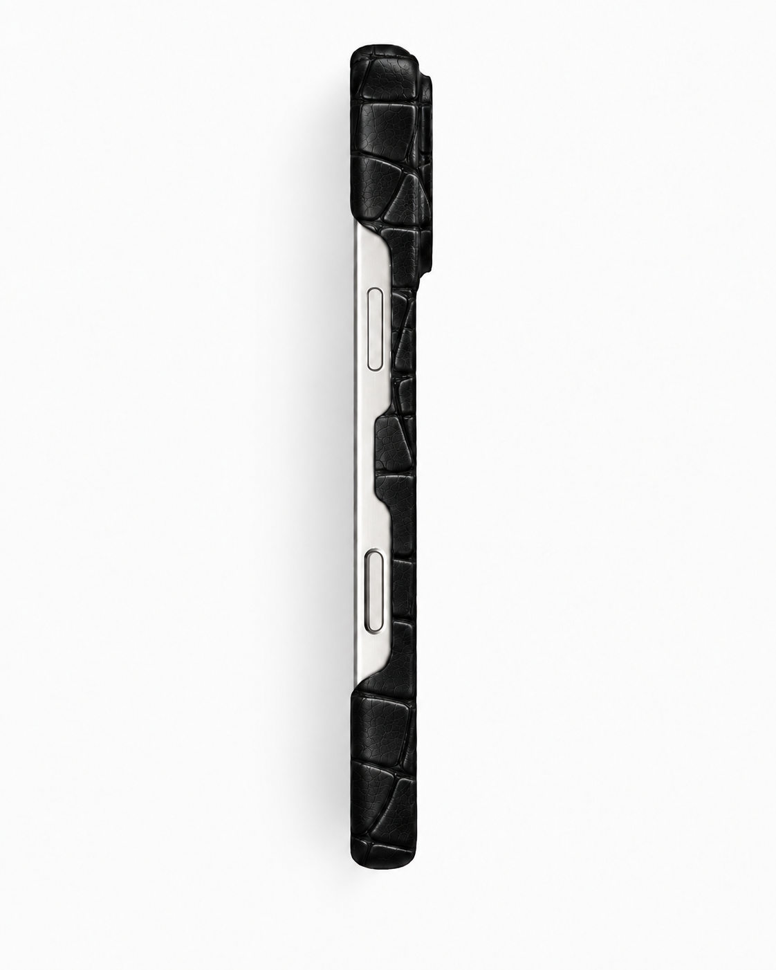 iPhone 16 Pro — Crocodile-embossed calfskin — Glossy Black — View image 4