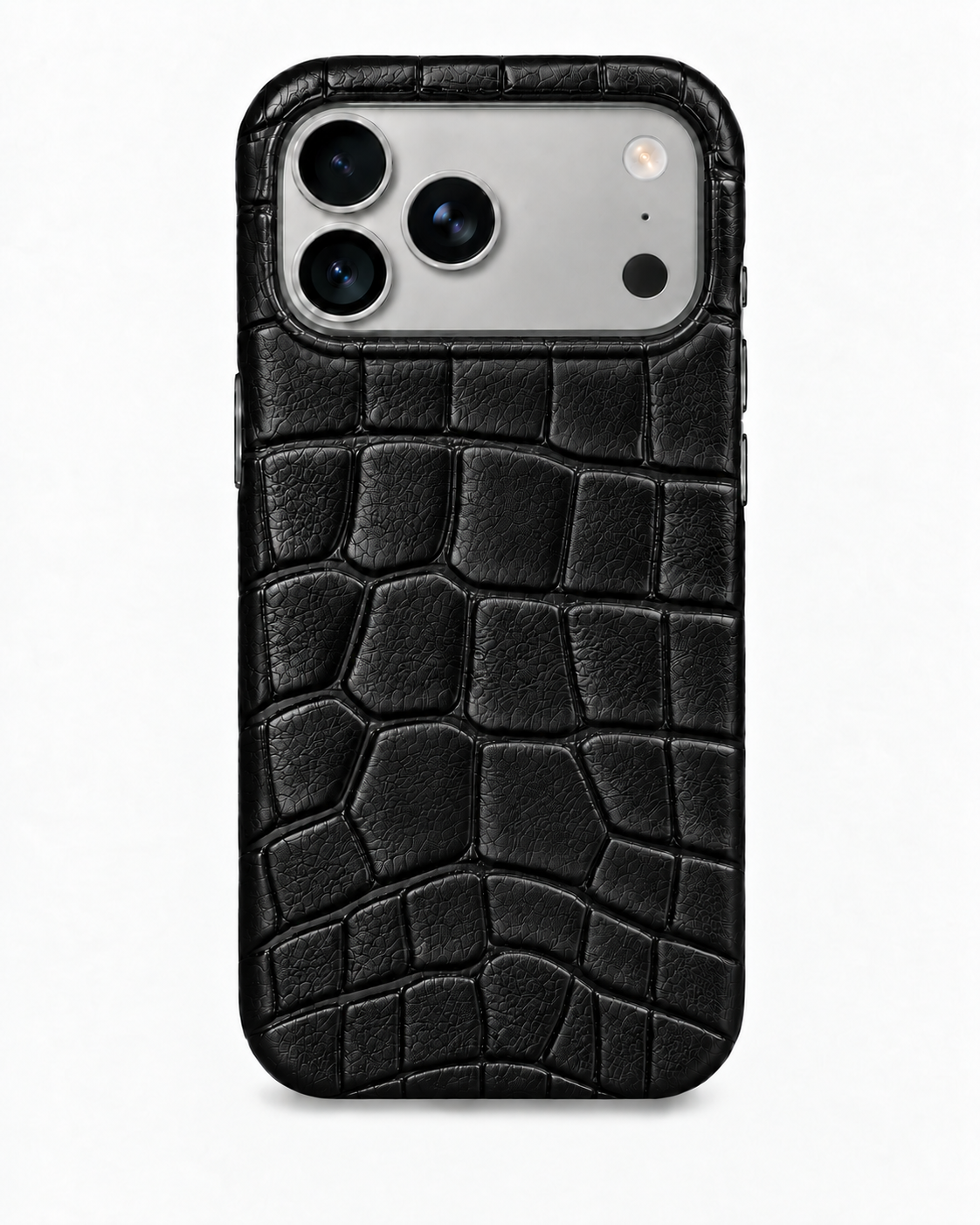 iPhone 17 Pro — Vitello stampato coccodrillo — Nero — Visualizza immagine 1