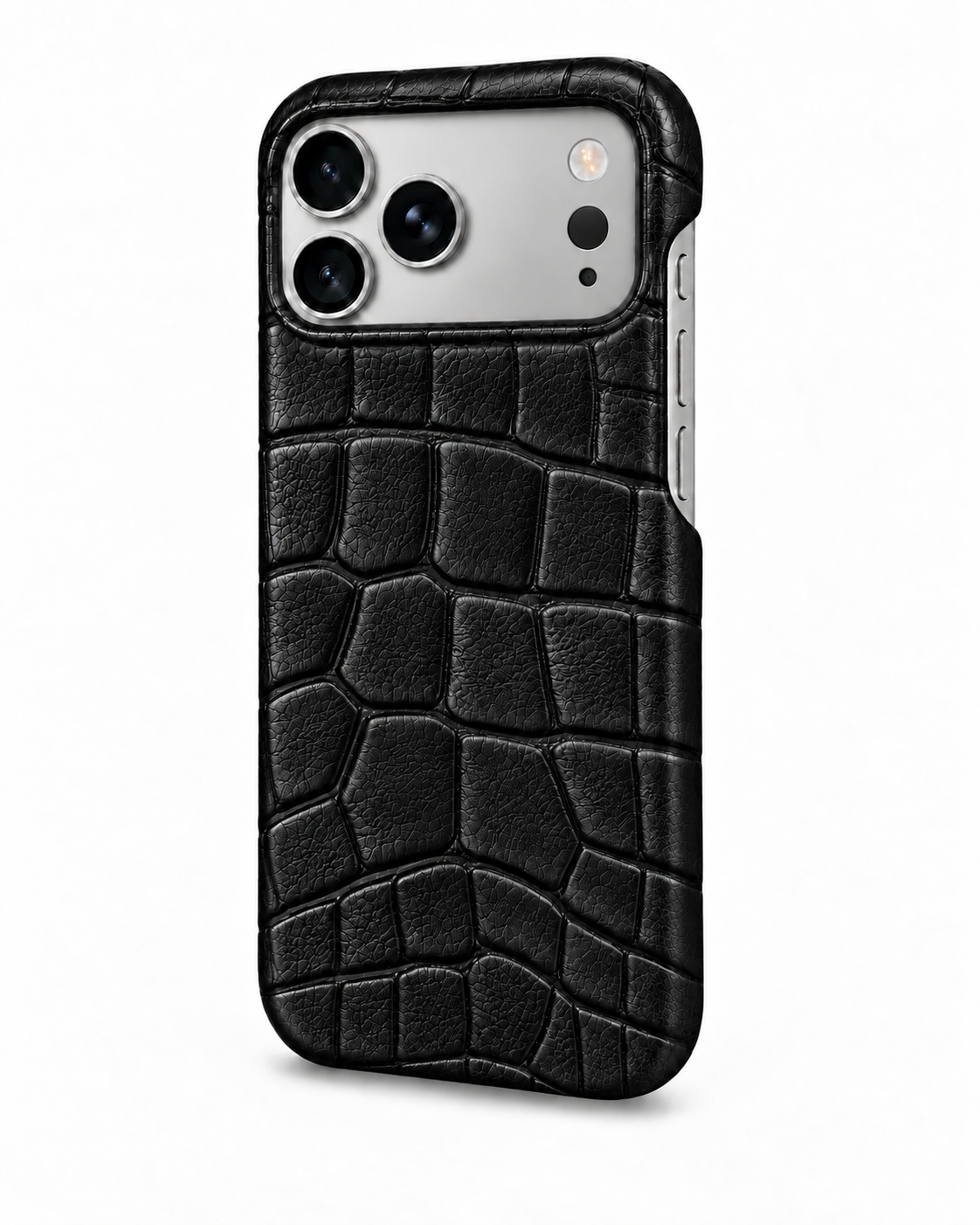 iPhone 17 Pro — Vitello stampato coccodrillo — Nero — Visualizza immagine 2