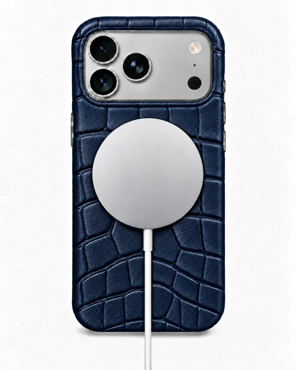 iPhone 18 Pro — Crocodile-embossed calfskin — Blue — View image 5