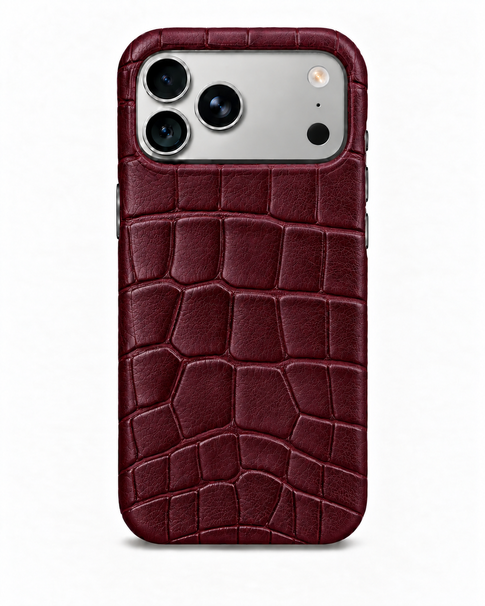 iPhone 17 Pro Max — Vitello stampa coccodrillo — Bordeaux