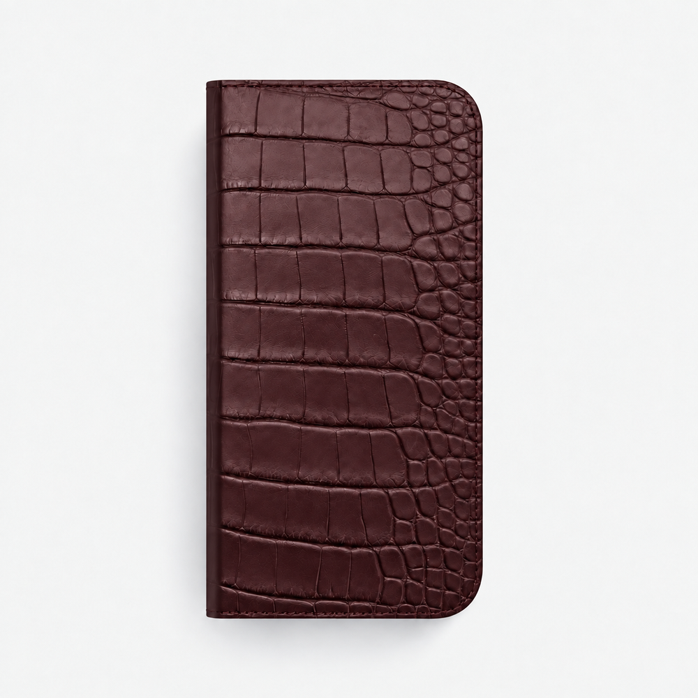 iPhone 18 Pro Max — Folio Alligator — Burgundy