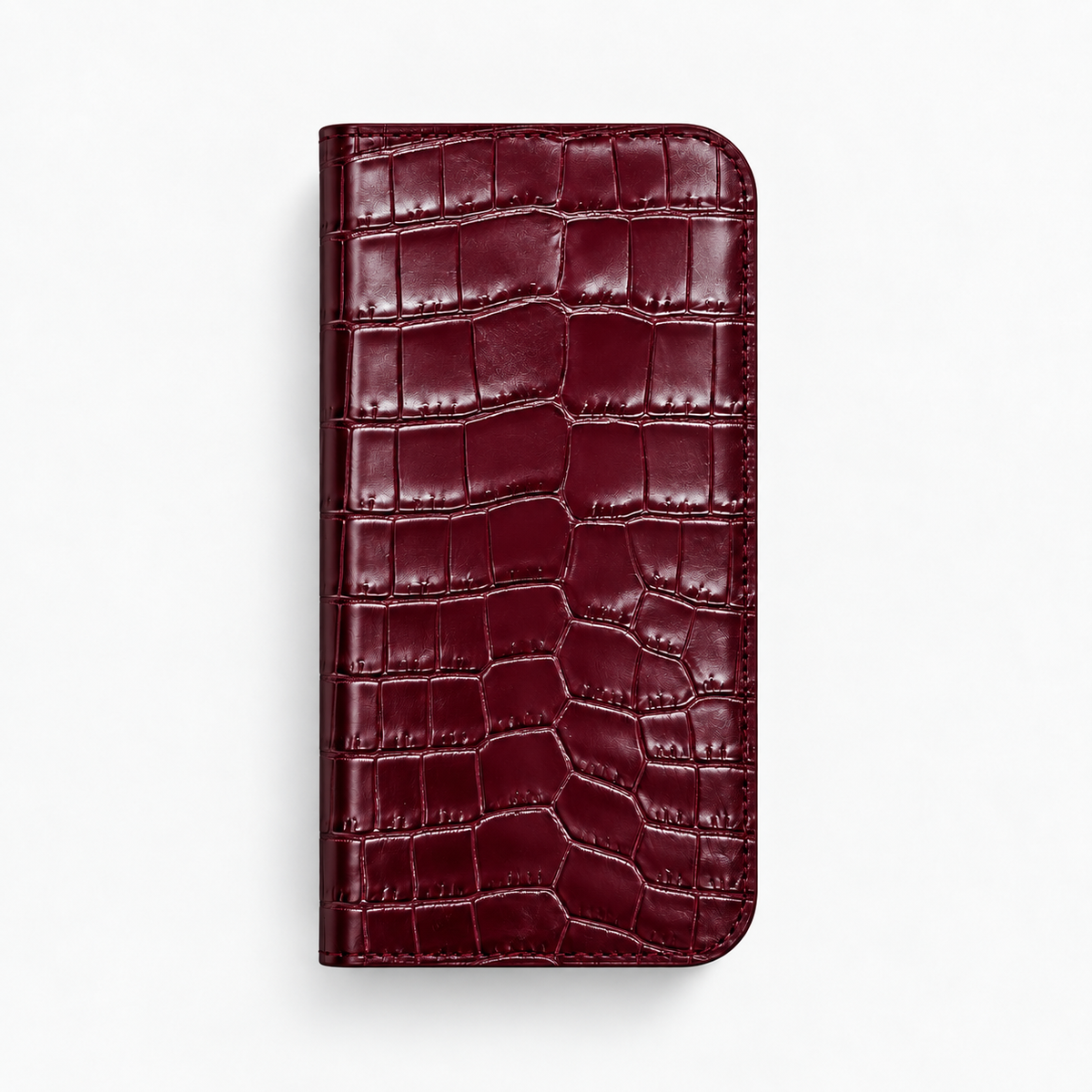iPhone 18 Pro — Vitello stampa alligatore — Burgundy — Visualizza immagine 1