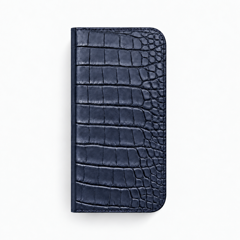 iPhone 16 Pro — Folio Alligatore — Blu