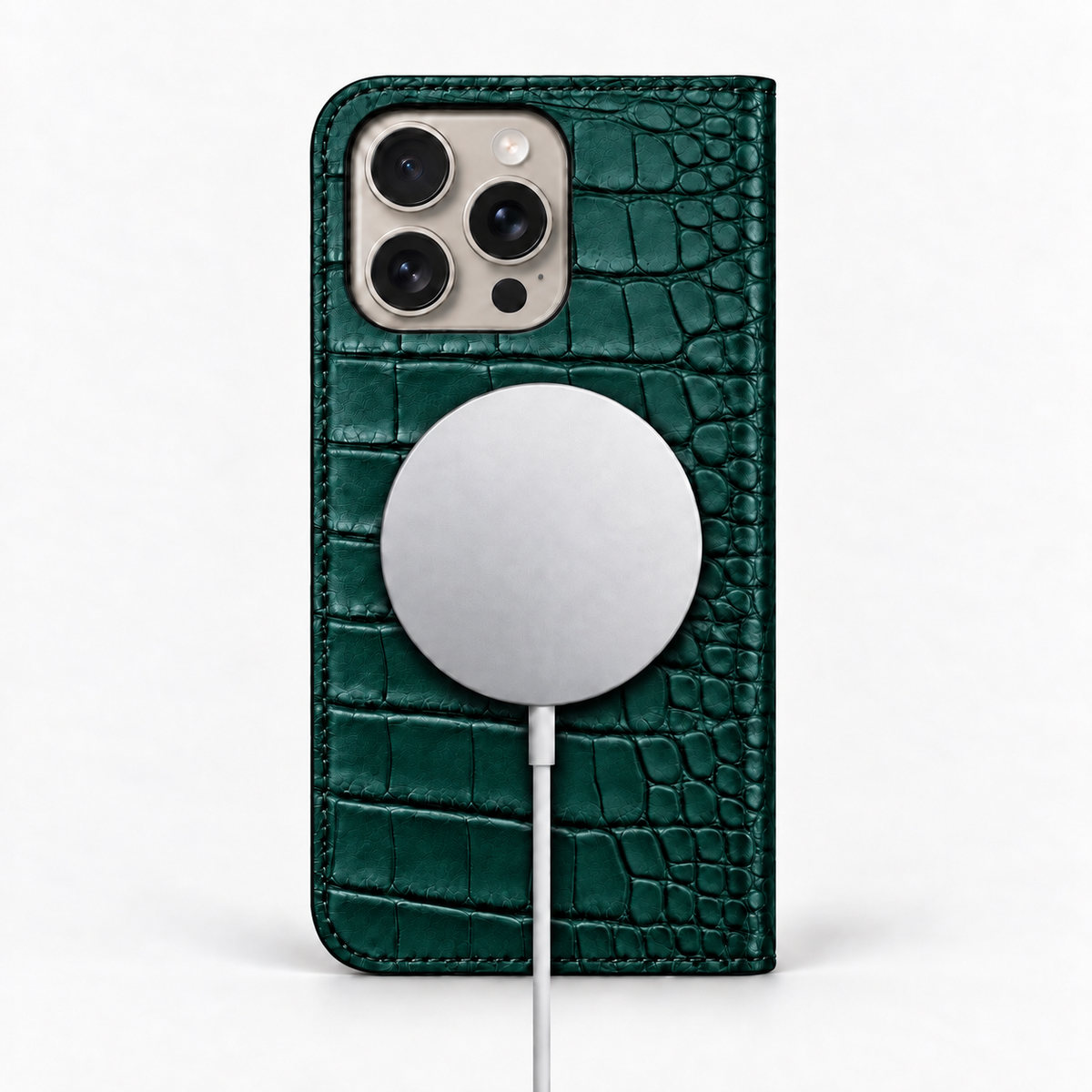 iPhone 16 Pro — Alligatore — Verde petrolio scuro — Visualizza immagine 5