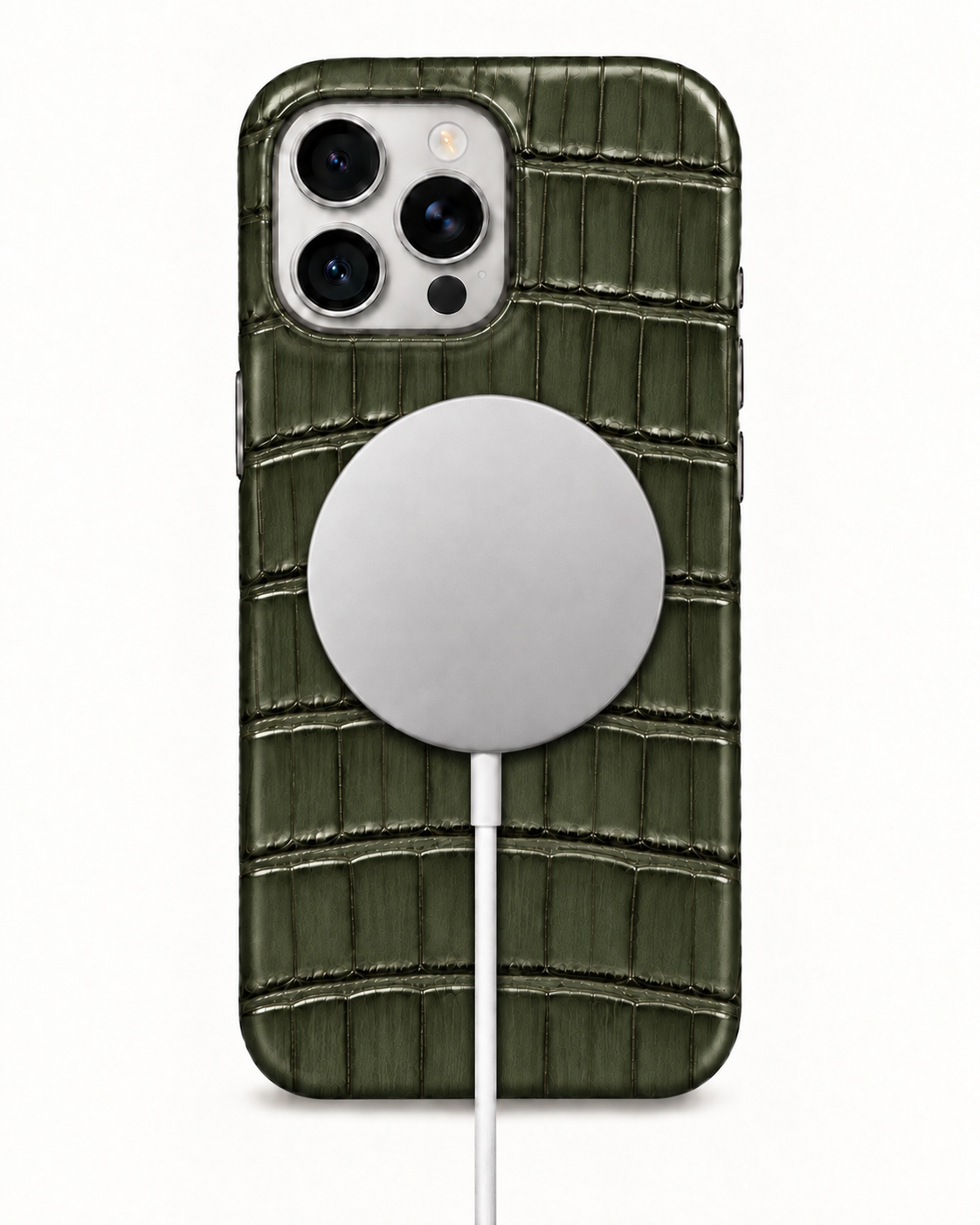 iPhone 16 Pro Max — Crocodile — Vert militaire — Voir l’image 5