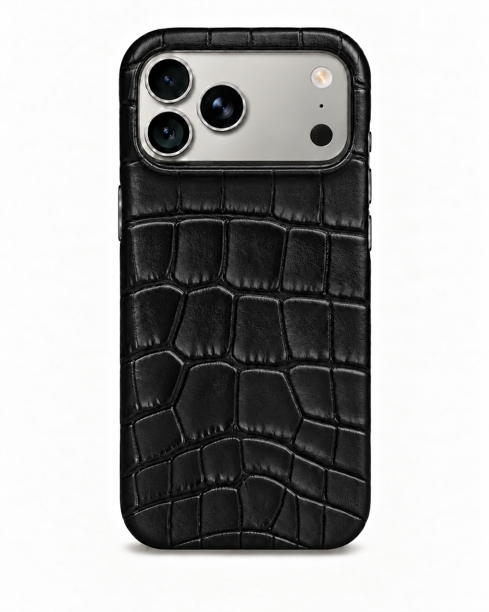 iPhone 18 Pro Max — Crocodile-Embossed Calfskin — Black