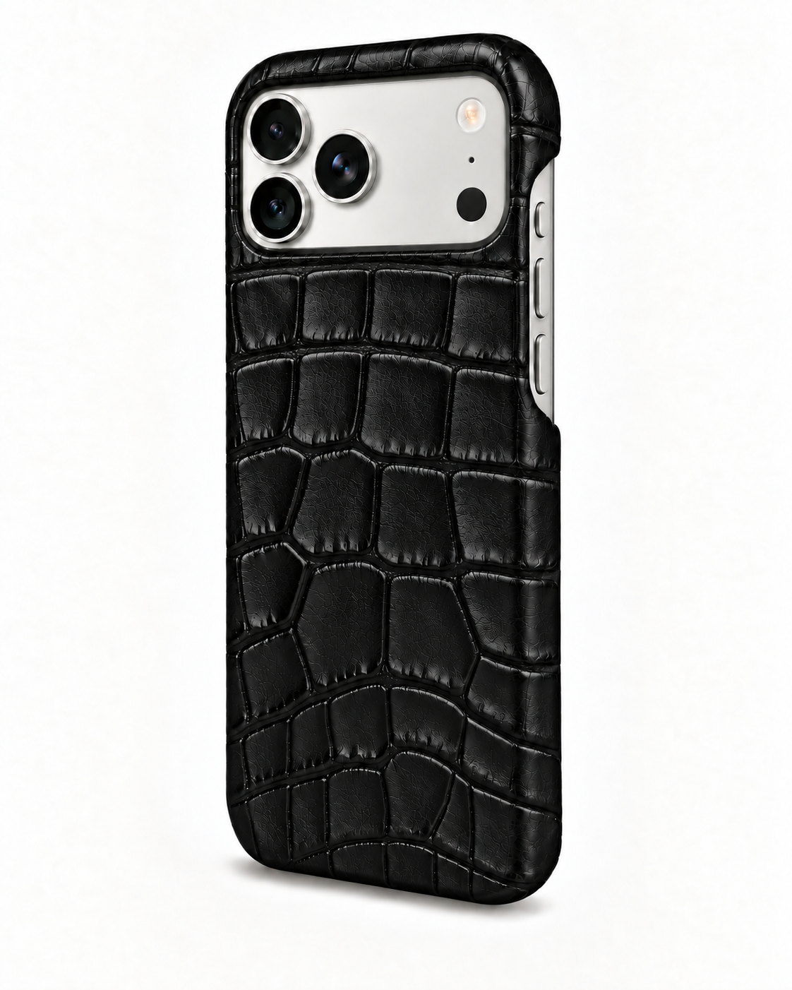 iPhone 18 Pro Max — Crocodile-embossed calfskin — Black — View image 2