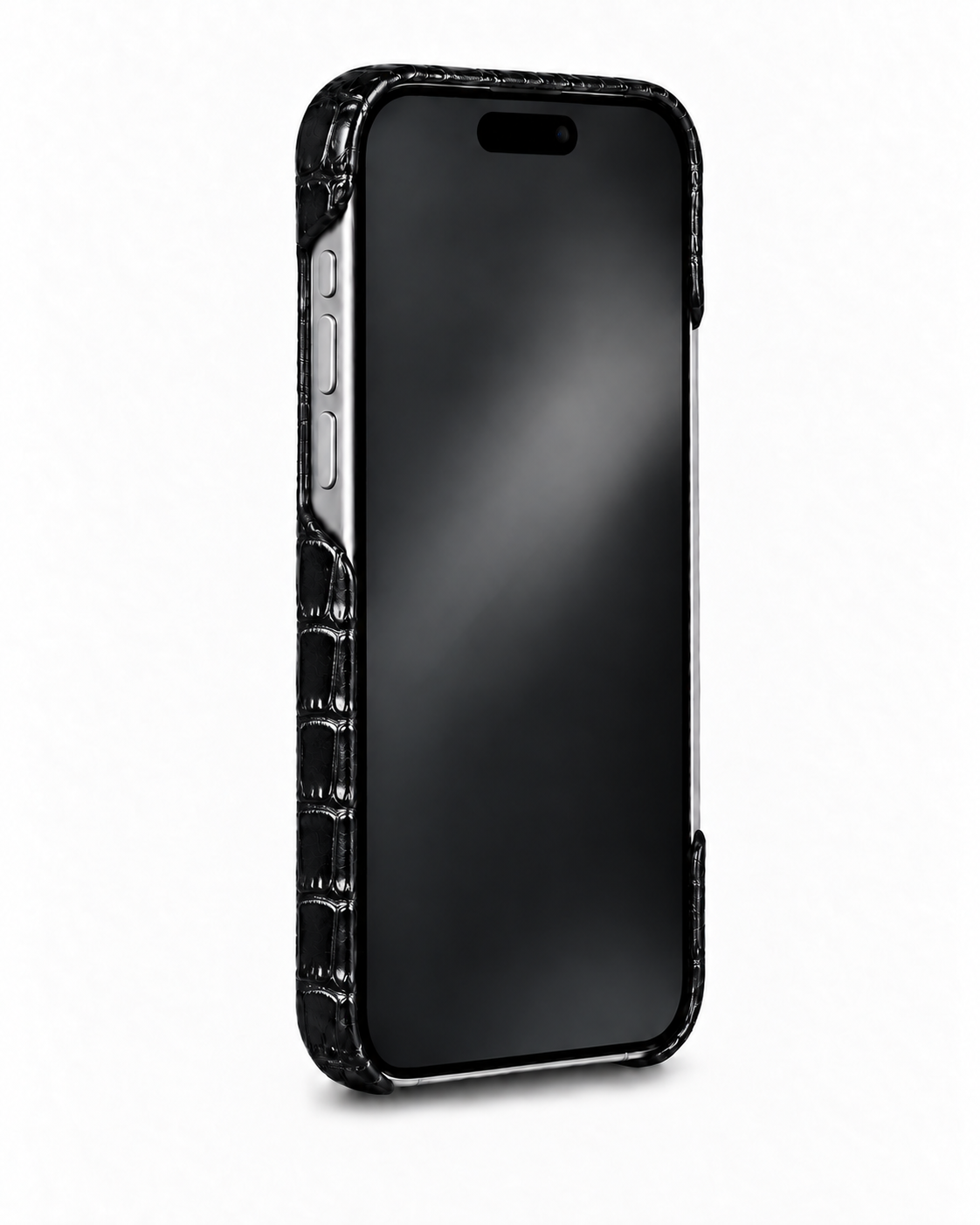 iPhone 18 Pro Max — Crocodile-embossed calfskin — Glossy Black — View image 3