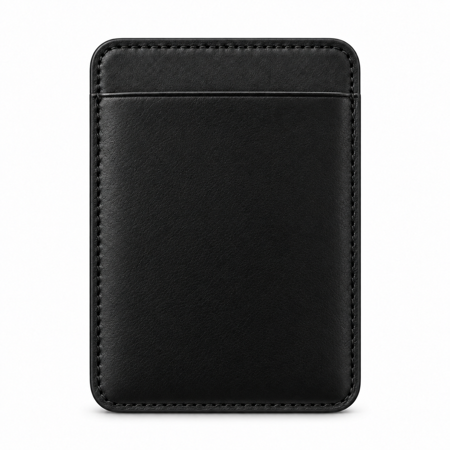 CLAN MagSafe Single Pocket card holder — smooth calfskin — Black — front