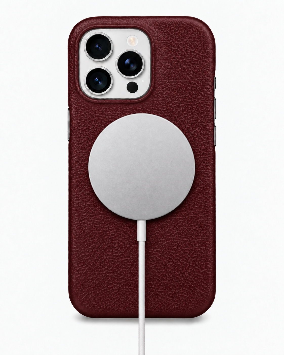 iPhone 16 Pro — Genarbtes Kalbsleder — Burgundy — Bild ansehen 5
