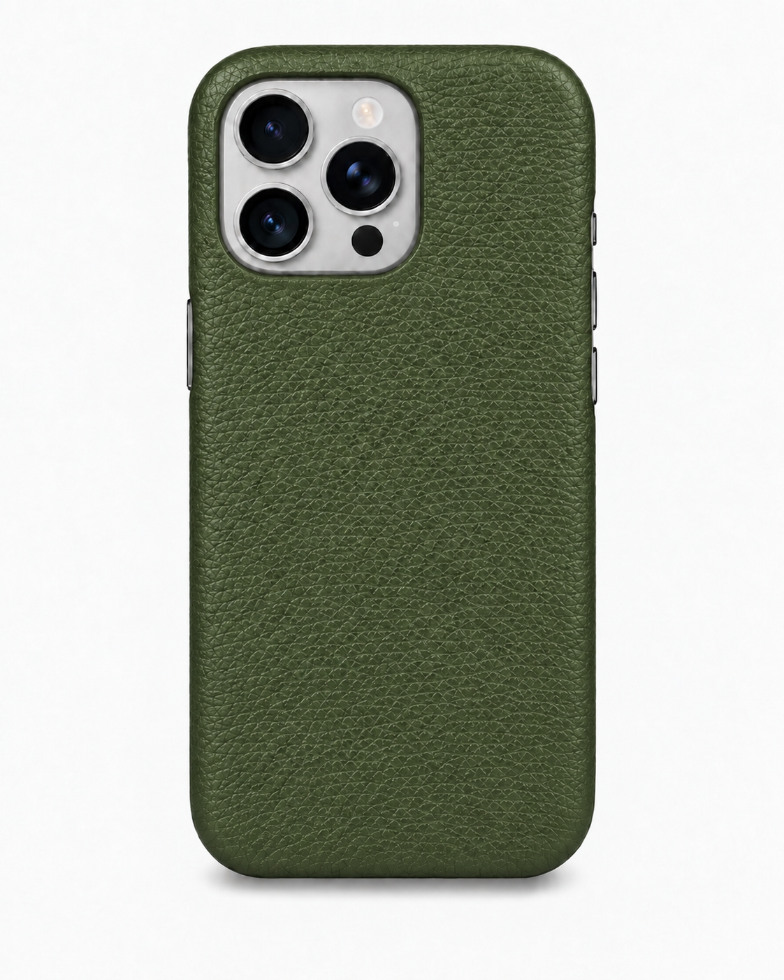 iPhone 16 Pro — Grained calfskin — Green — View image 1