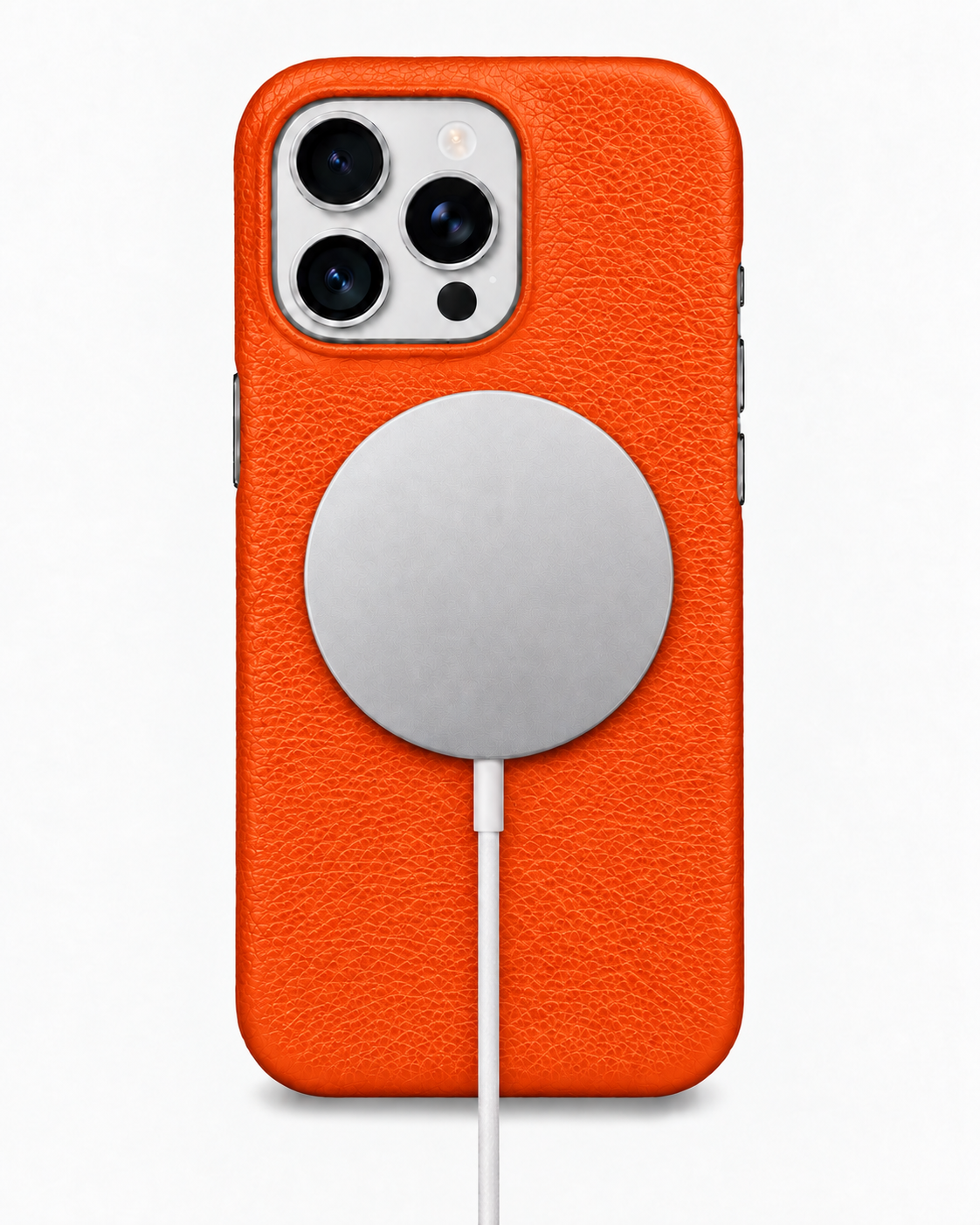 iPhone 16 Pro — Genarbtes Kalbsleder — Orange — Bild ansehen 5