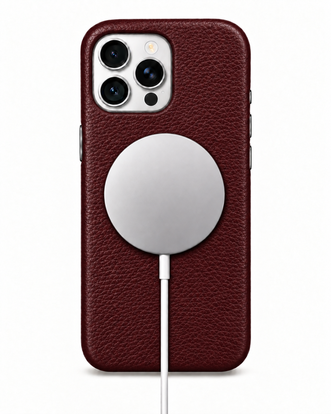 iPhone 16 Pro Max — Grained calfskin — Burgundy — View image 5