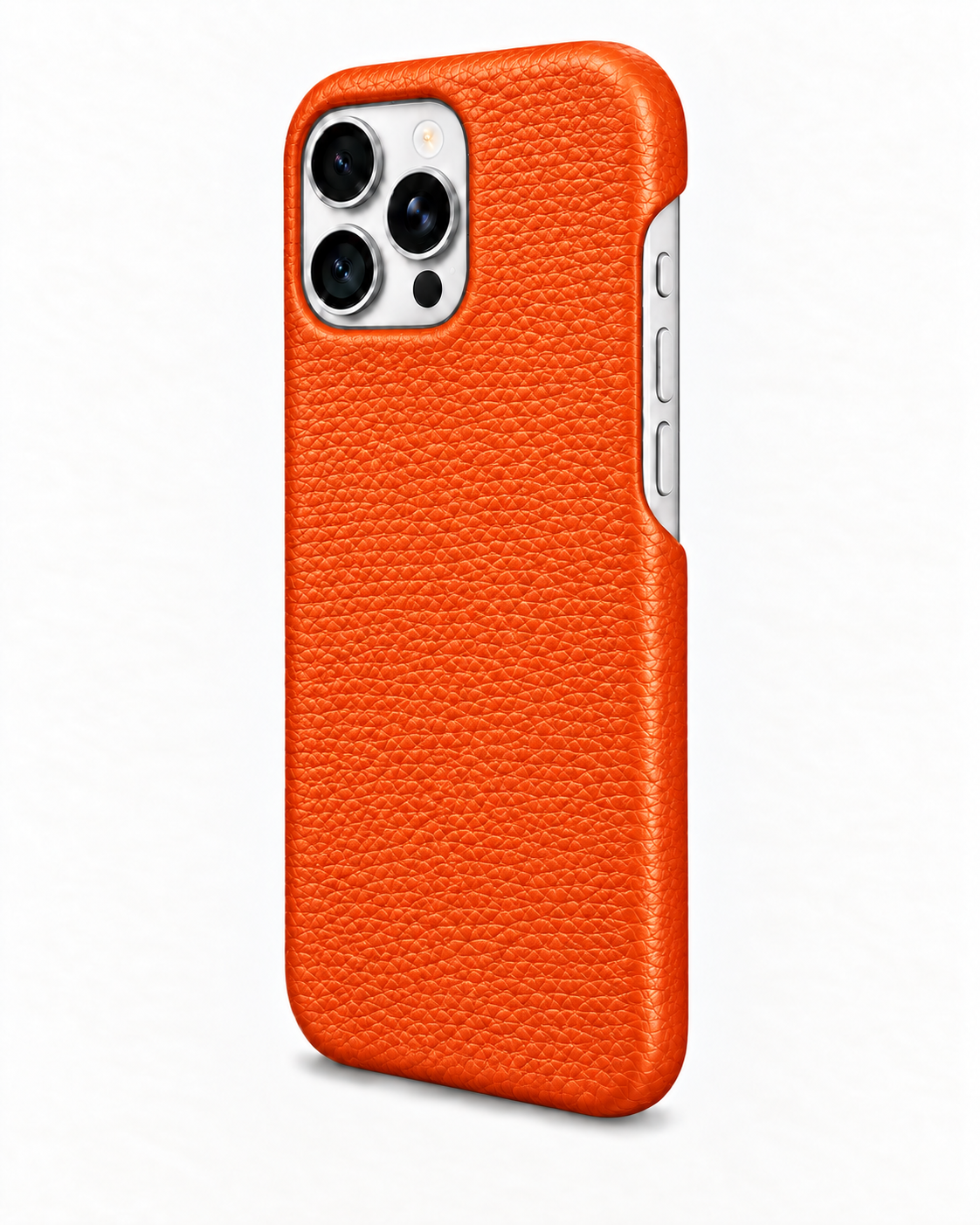 iPhone 16 Pro Max — Grained calfskin — Orange — View image 2