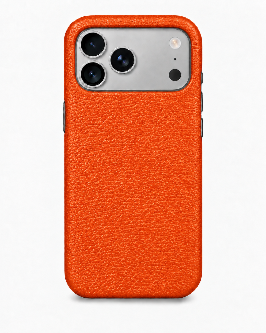 iPhone 17 Pro — Grained calfskin — Orange — View image 1