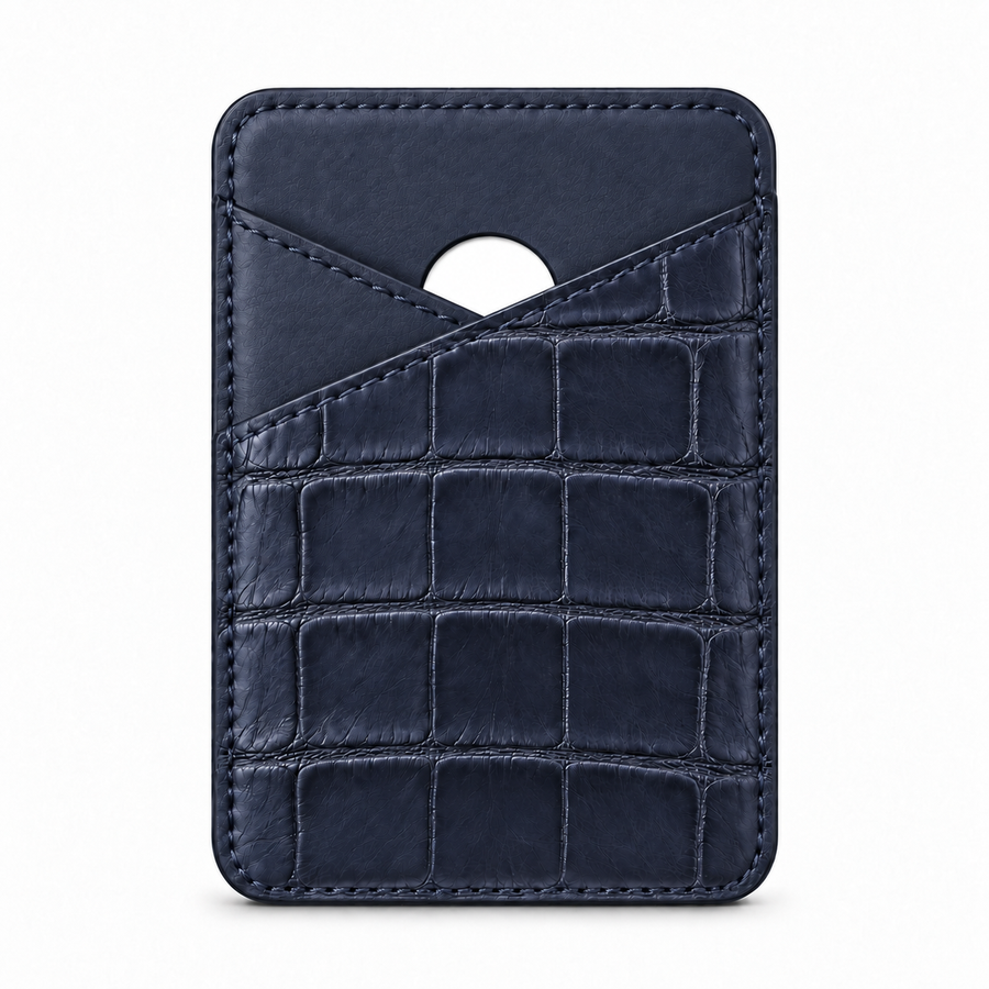 MagSafe-Kartenetui — Cross Pocket — Alligatorleder — Blau