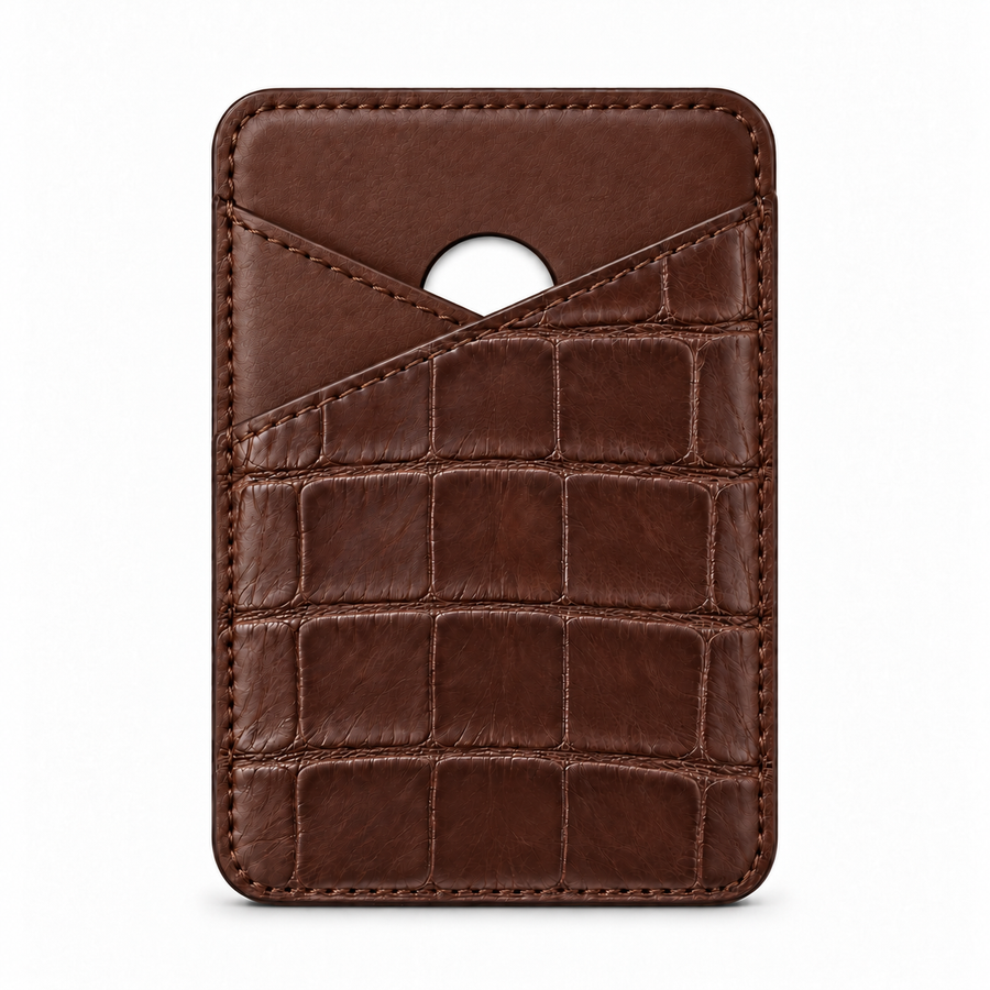 MagSafe-Kartenetui — Cross Pocket — Alligatorleder — Braun