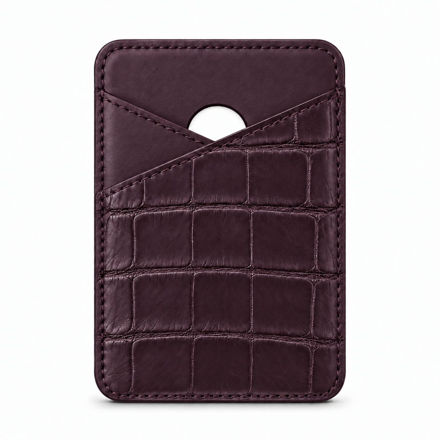 MagSafe Card Holder — Cross Pocket — Alligator — Purple