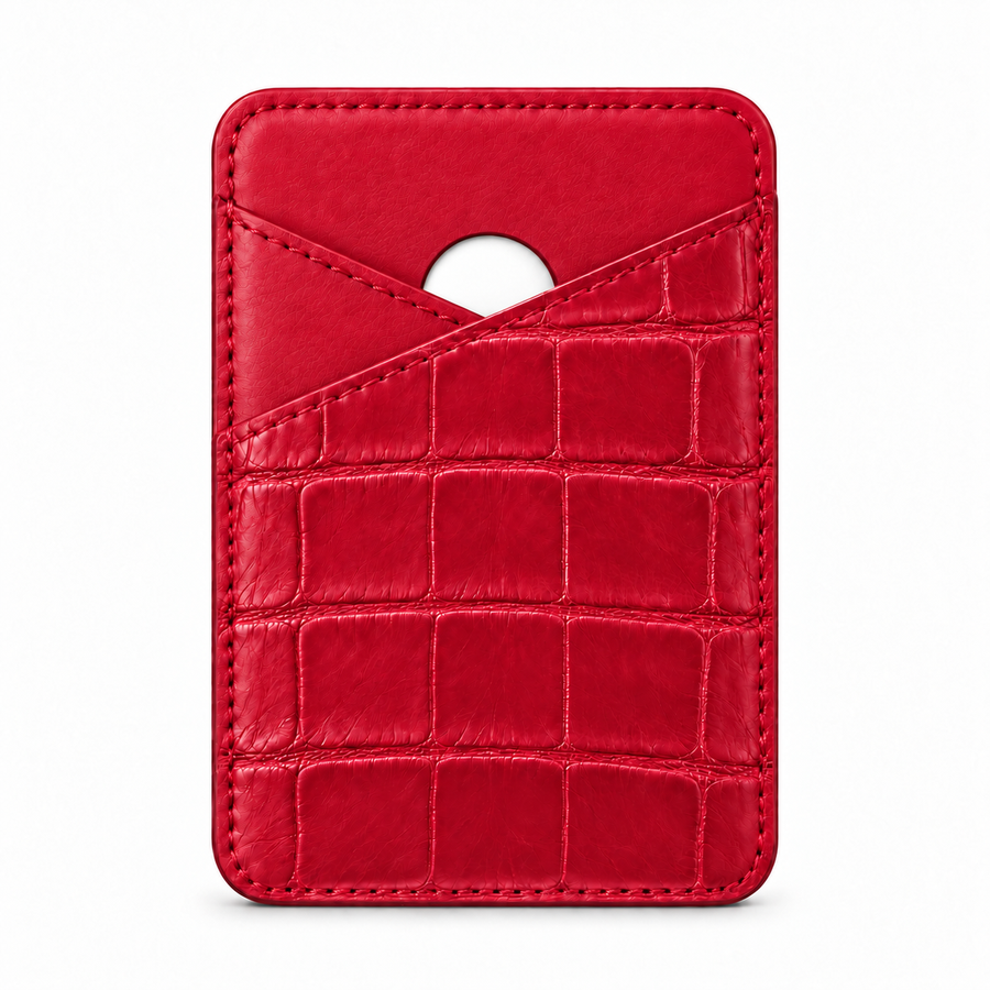 MagSafe-Kartenetui — Cross Pocket — Alligatorleder — Rot