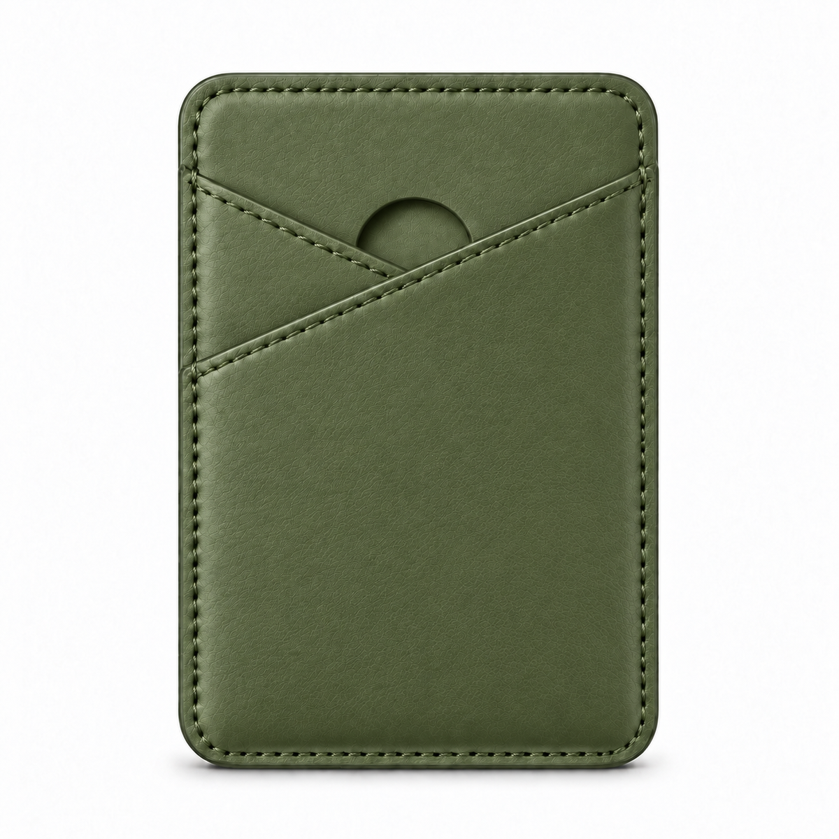 CLAN MagSafe Cross Pocket card holder — smooth calfskin — Green — front