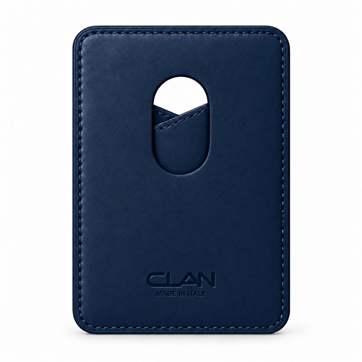 MagSafe Card Holder — Cross Pocket — Crocodile Embossed Calfskin — Blue