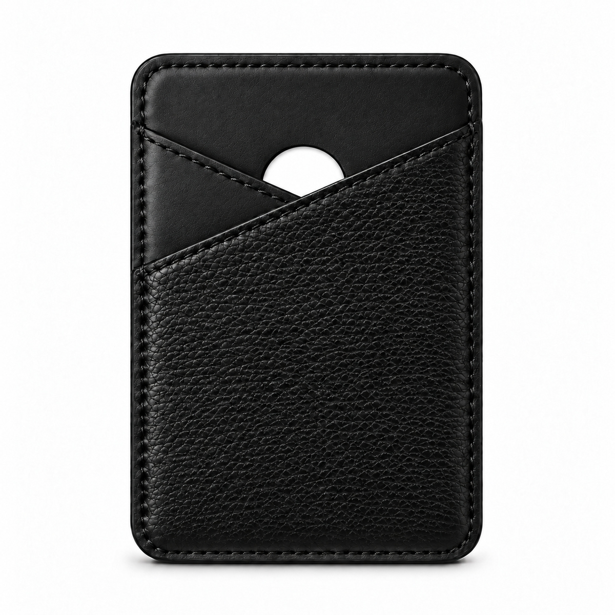 MagSafe Card Holder — Cross Pocket — Grained Calfskin — Black