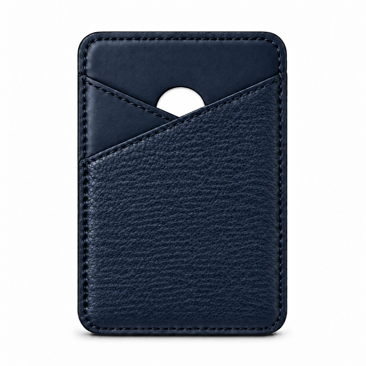 MagSafe Card Holder — Cross Pocket — Grained Calfskin — Blue