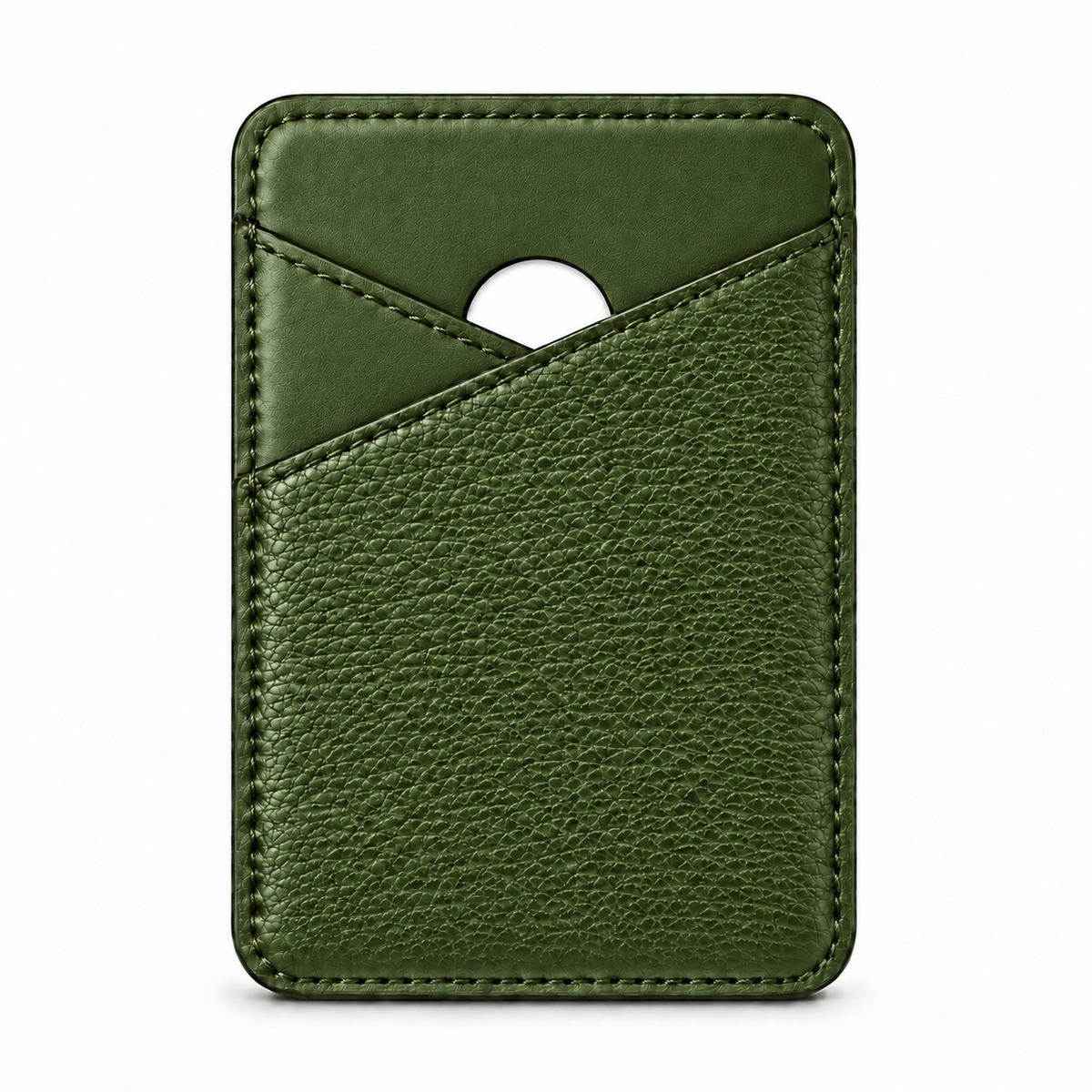 MagSafe Card Holder — Cross Pocket — Grained Calfskin — Green