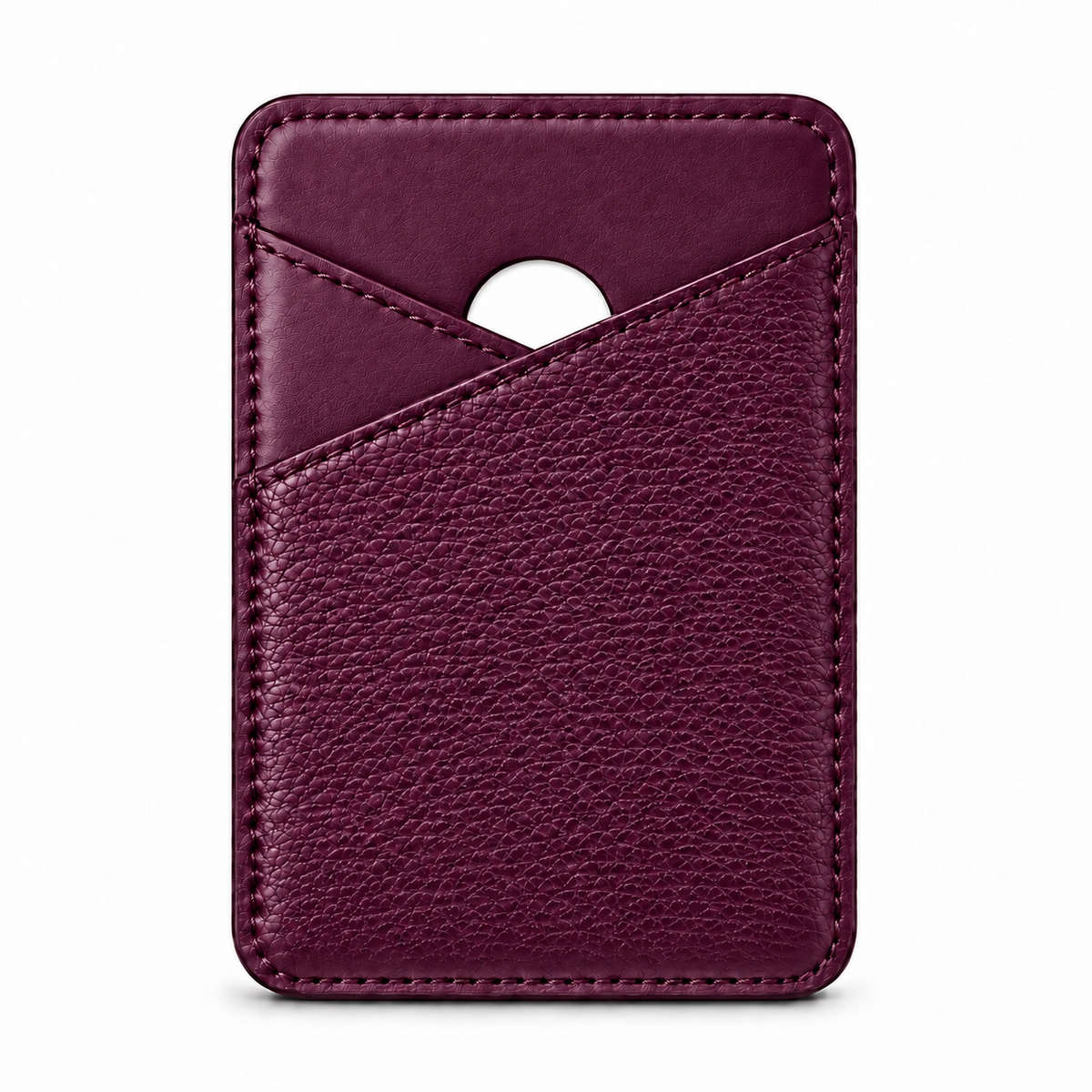 MagSafe Card Holder — Cross Pocket — Grained Calfskin — Purple
