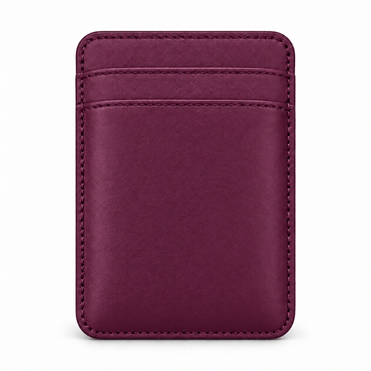 CLAN MagSafe Double Pocket card holder — smooth calfskin — Purple — front