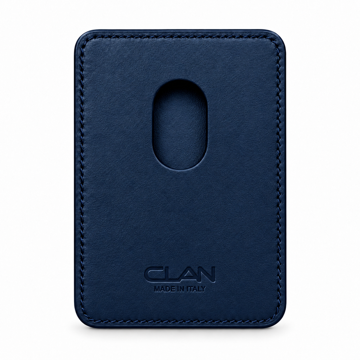 MagSafe Card Holder — Double Pocket — Crocodile Embossed Calfskin — Blue