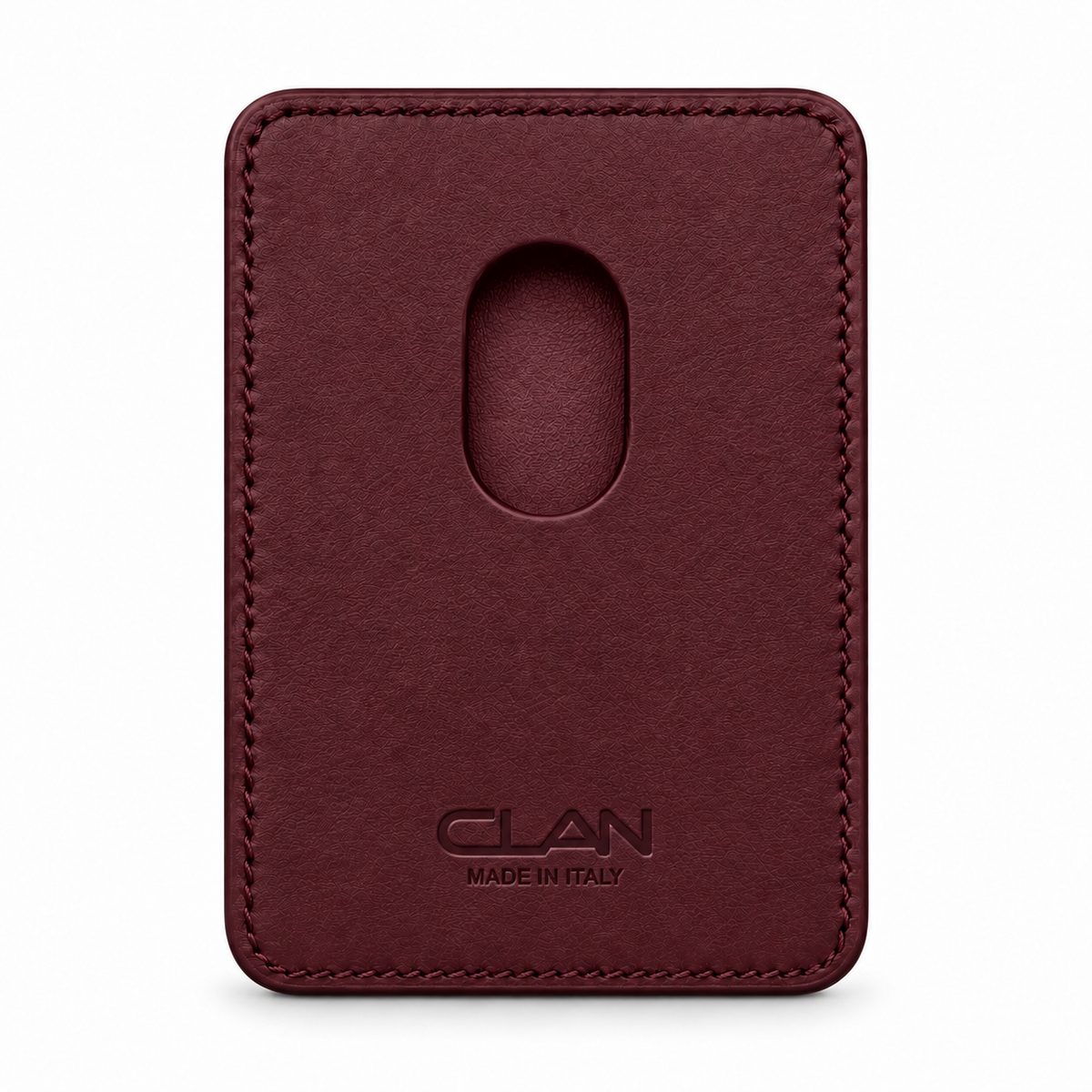 MagSafe Card Holder — Double Pocket — Grained Calfskin — Burgundy