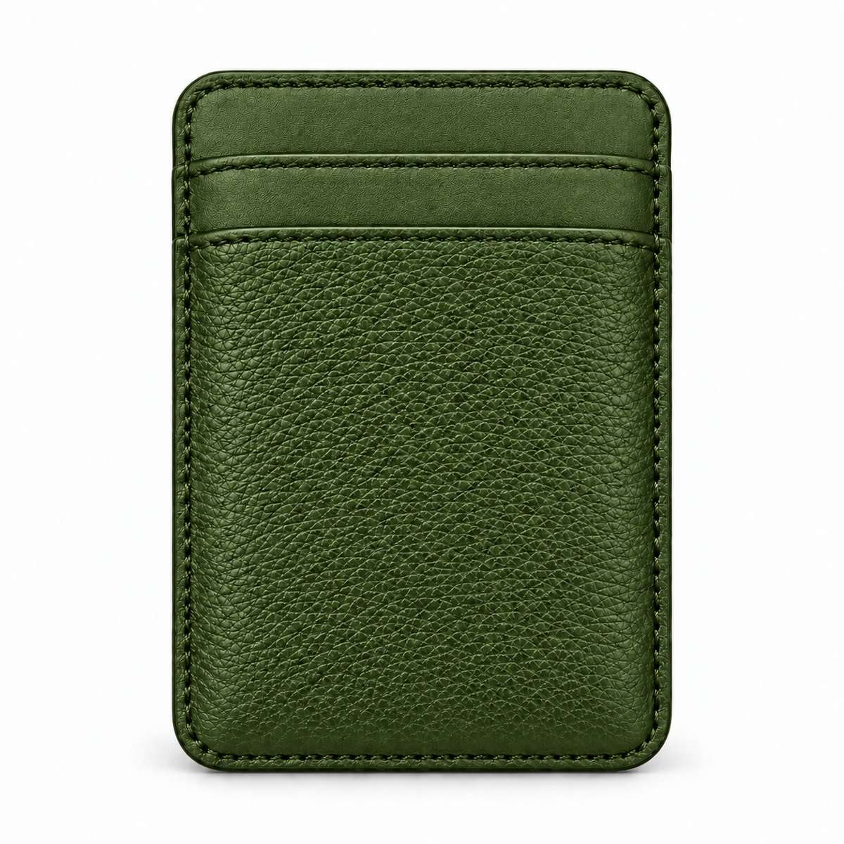 Portacarte MagSafe — Due tasche dritte — Vitello martellato — Verde