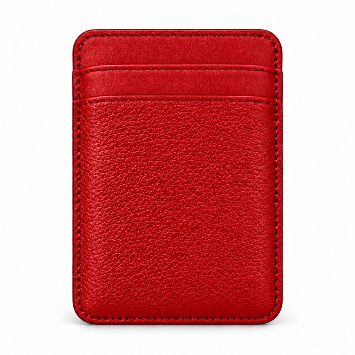 MagSafe-Kartenetuis — Double Pocket — Genarbtes Kalbsleder — Rot