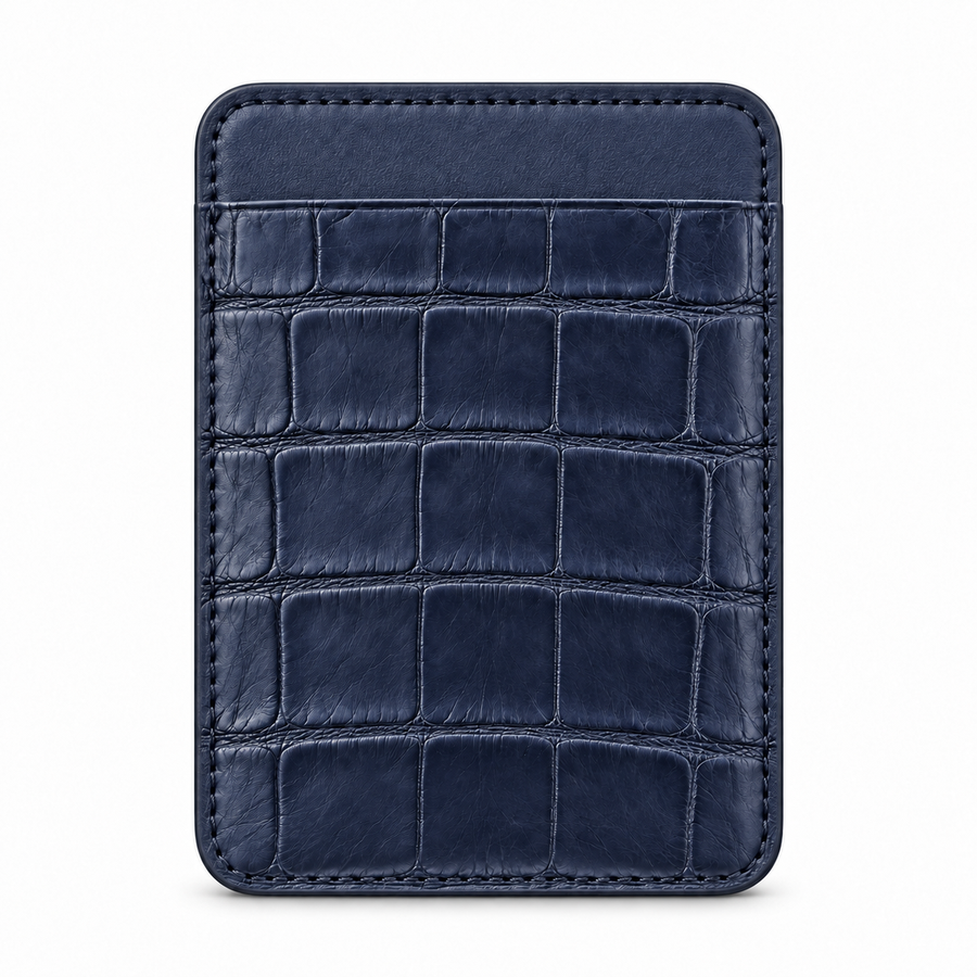 MagSafe-Kartenetui — Single Pocket — Alligatorleder — Blau