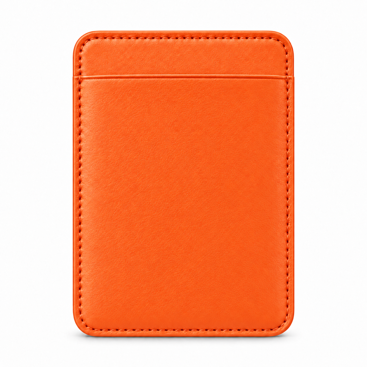 CLAN MagSafe Single Pocket card holder — smooth calfskin — Orange — front