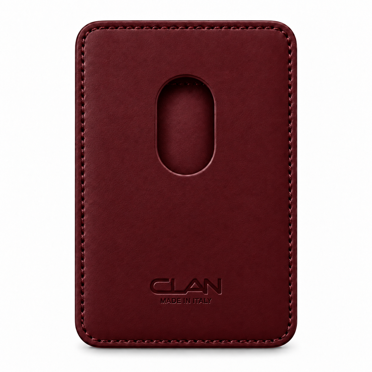 MagSafe Card Holder — Single Pocket — Crocodile Embossed Calfskin — Burgundy