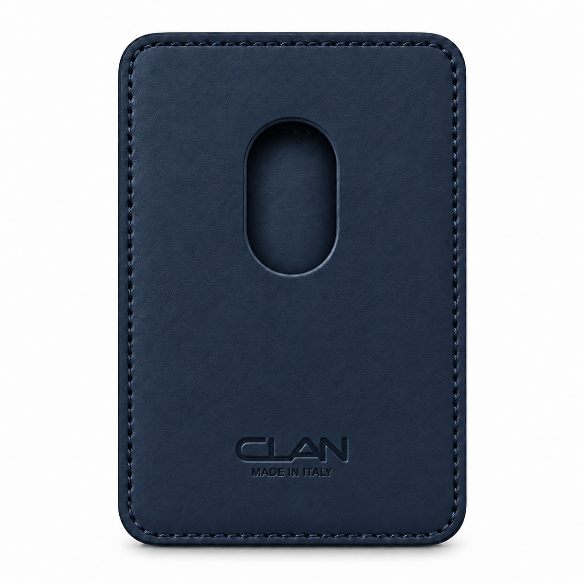 MagSafe Card Holder — Single Pocket — Grained Calfskin — Blue