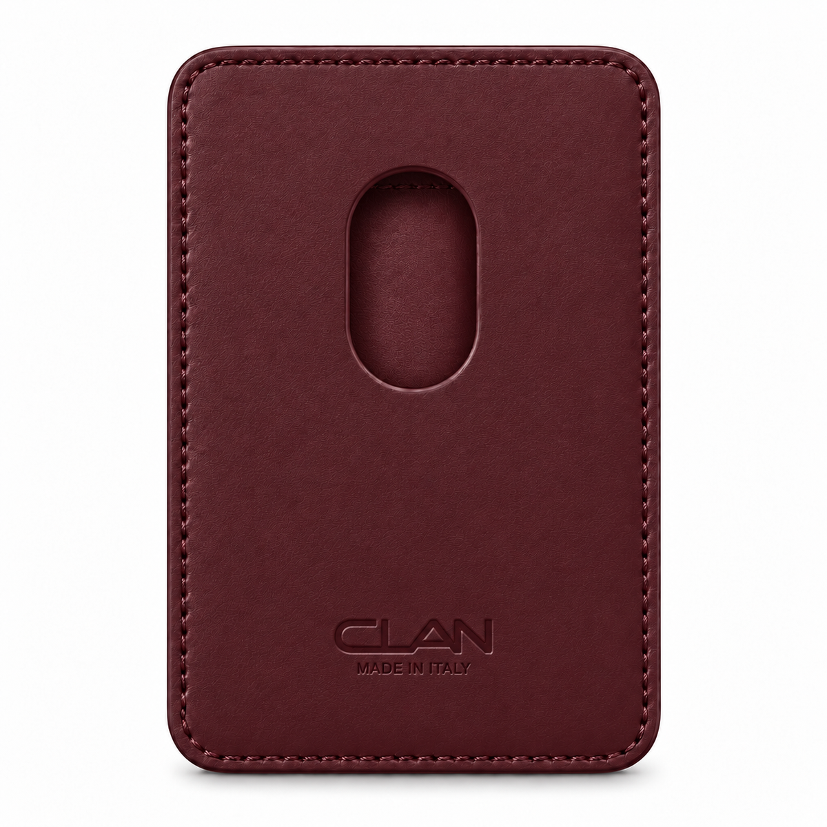 MagSafe Card Holder — Single Pocket — Grained Calfskin — Burgundy